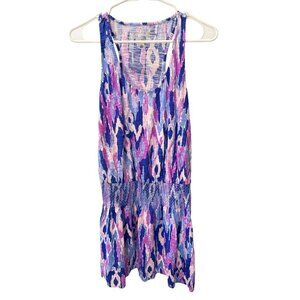 Lilly Pulitzer Tideline Amethyst Mini Knit Smock Waist Tank Dress Size XS Preown
